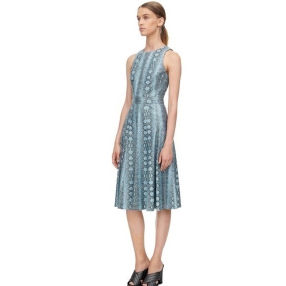 Rebecca Taylor Teal Patterned Midi Dress